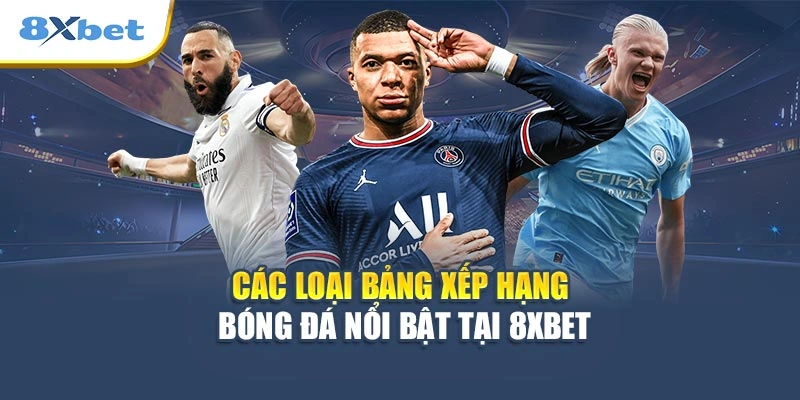 Các loại bảng xếp hạng bóng đá nổi bật tại 8XBET