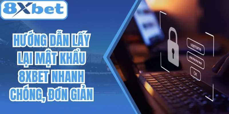 Biểu tượng ổ khóa và ô mật khẩu trên bàn phím laptop, minh họa lấy lại mật khẩu 8xbet nhanh chóng