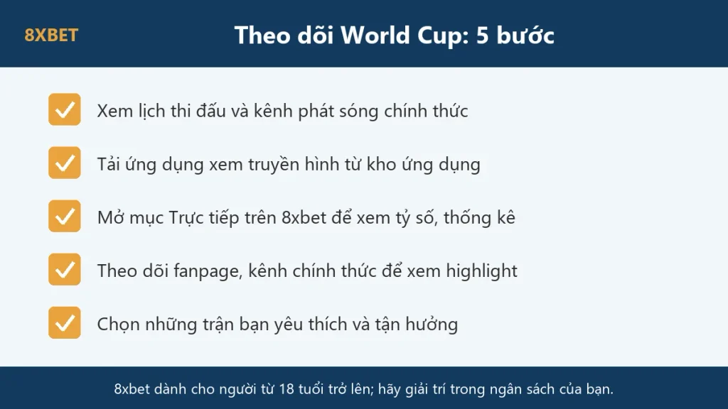 Năm bước theo dõi World Cup cùng 8xbet với dấu tích màu cam